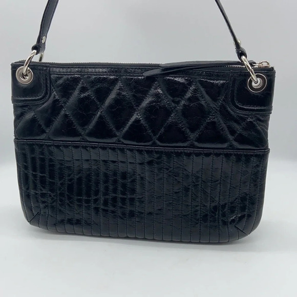 Coach Black Leather Quilted Poppy Shoulder Bag - Picture 4 of 13